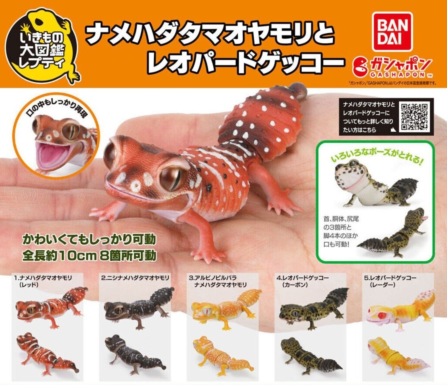 Nephrurus levis Leopard Gecko Mascot Capsule Toy 5 Types Full Comp Set Gacha New