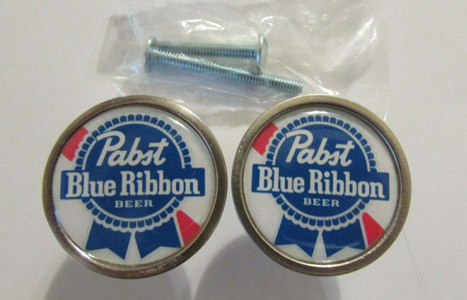 Pabst Cabinet Knobs, Pabst Blue Ribbon Beer Logo Cabinet Pull / kitchen knobs