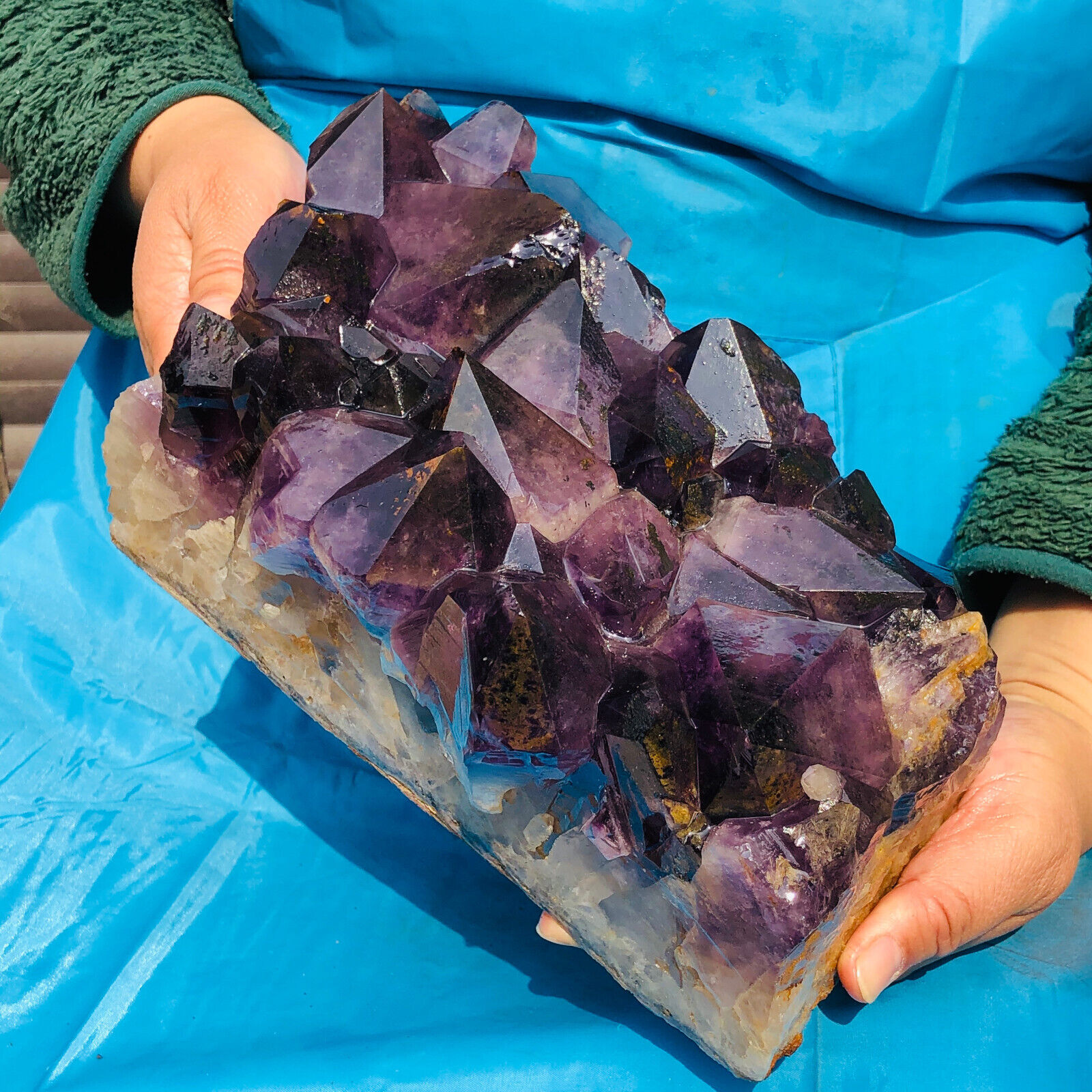 11.74LB Natural Amethyst quartz cluster crystal specimen mineral point Healing