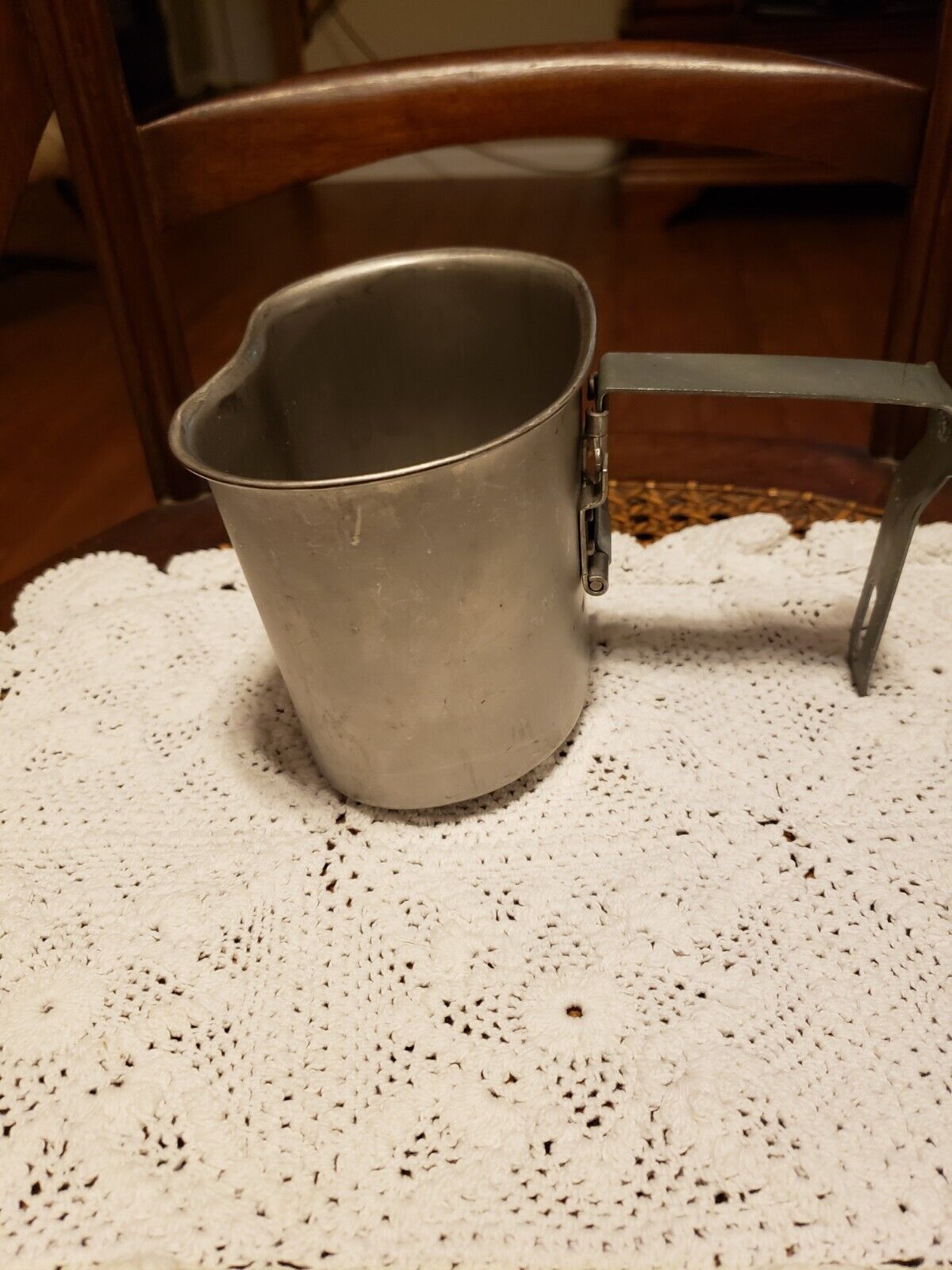 1942-45 M-1910 US MILITARY CANTEEN CUP ORIGINAL Stainless Steel Collette