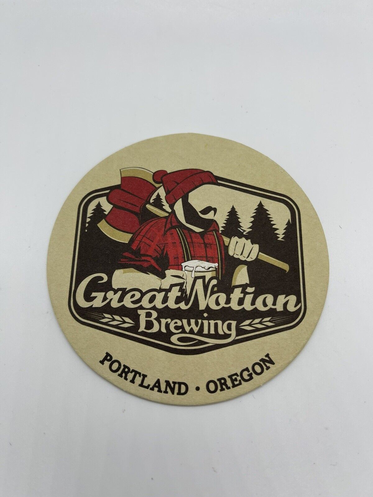 Great Notion BREWING Circle Axe Logo Coaster Craft Beer Brewery Portland Oregon