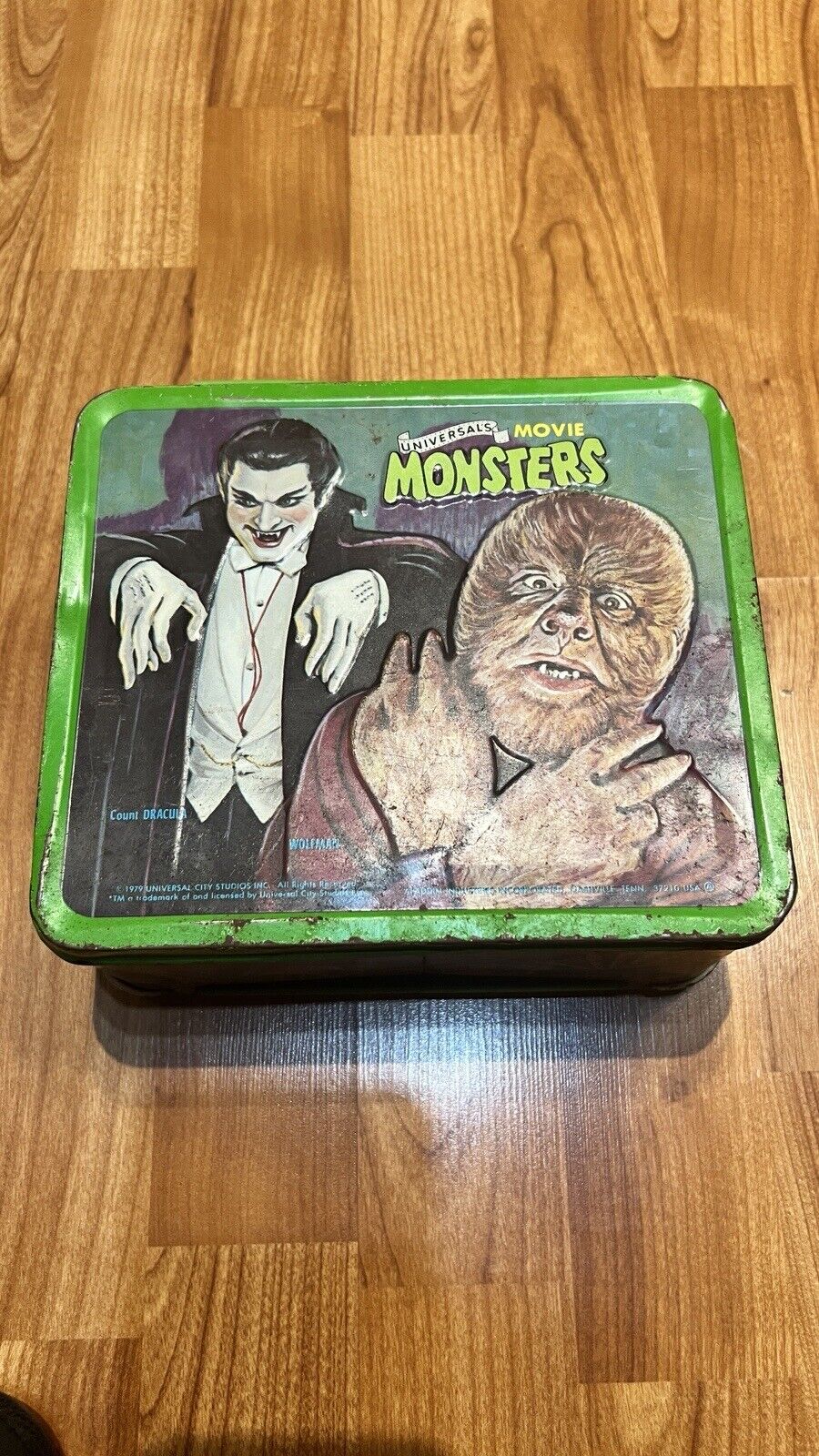Vintage 1979 Universal Movie Monsters Aladdin Metal Lunch Box Frankenstein 