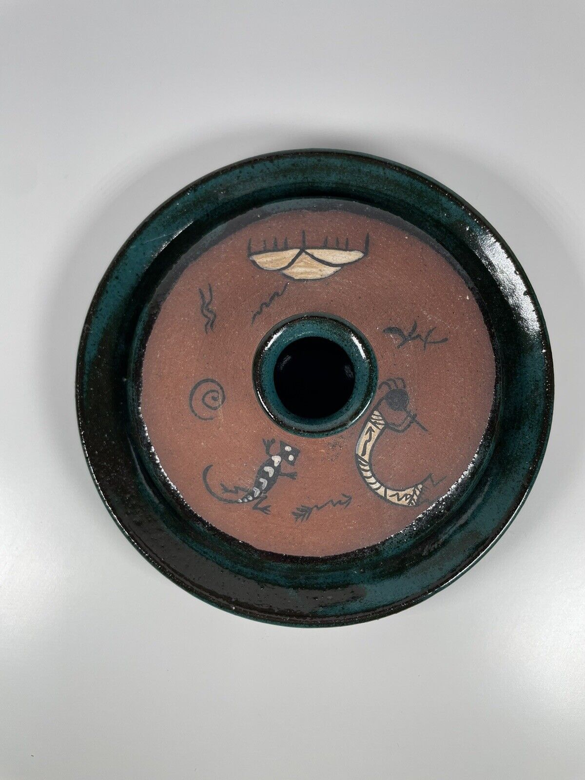 Art Pottery Seed Pot Incense Burner SIGNED Southwest Hand Painted Kokopelli