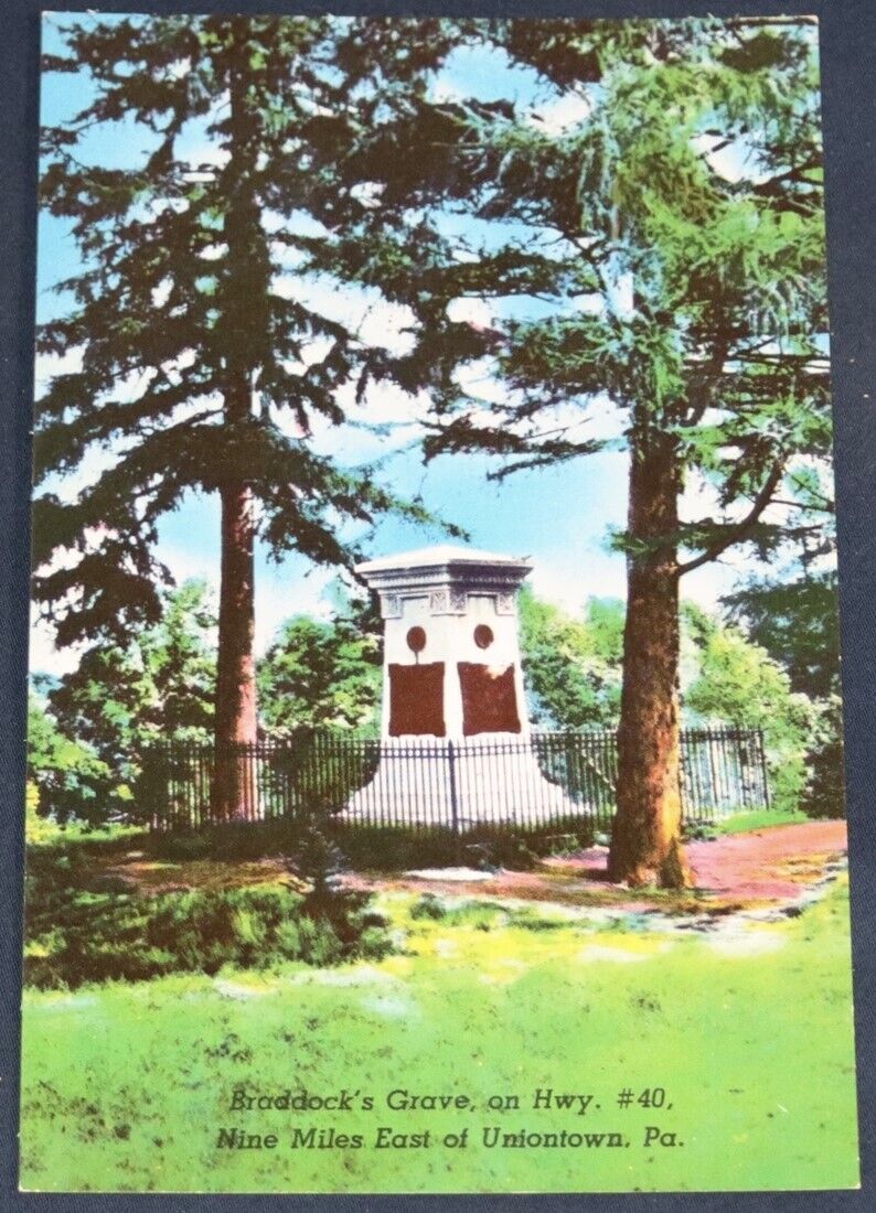 Braddock\'s Grave, Uniontown, PA Postcard 