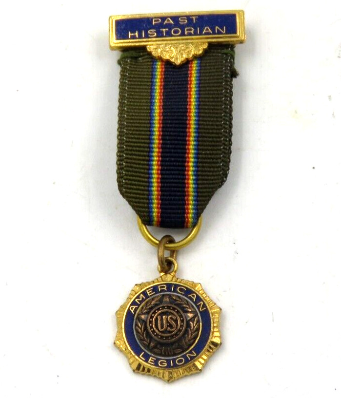 VTG American Legion Past Historian Medal & Ribbon Badge EXCELLENT