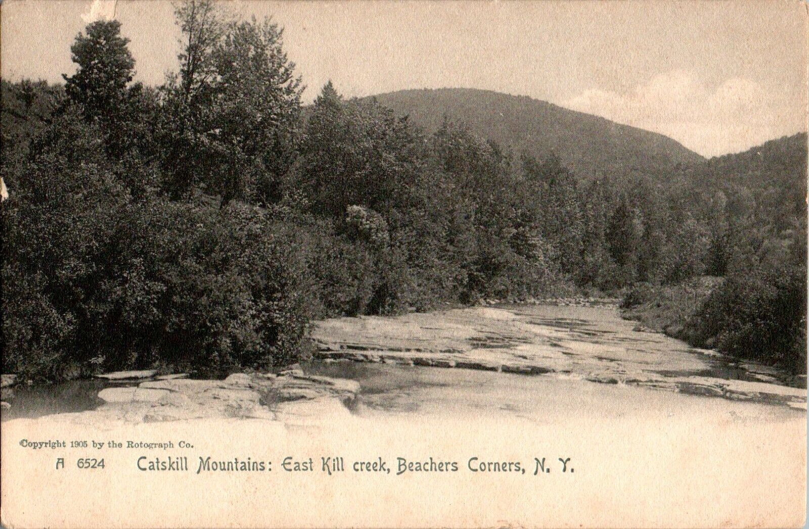 Catskill Mountains, East Kill Creek, Beachers Corners, New York NY Postcard
