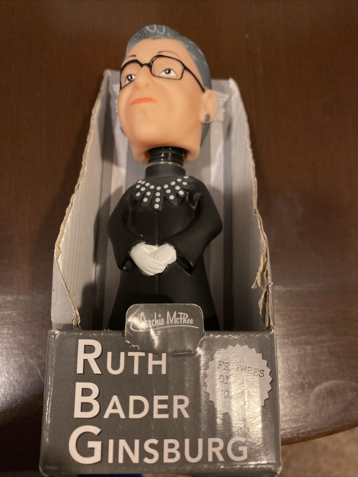 Archie McPhee Ruth Bader Ginsburg RBG Nodder Bobble Head Supreme Court 5\