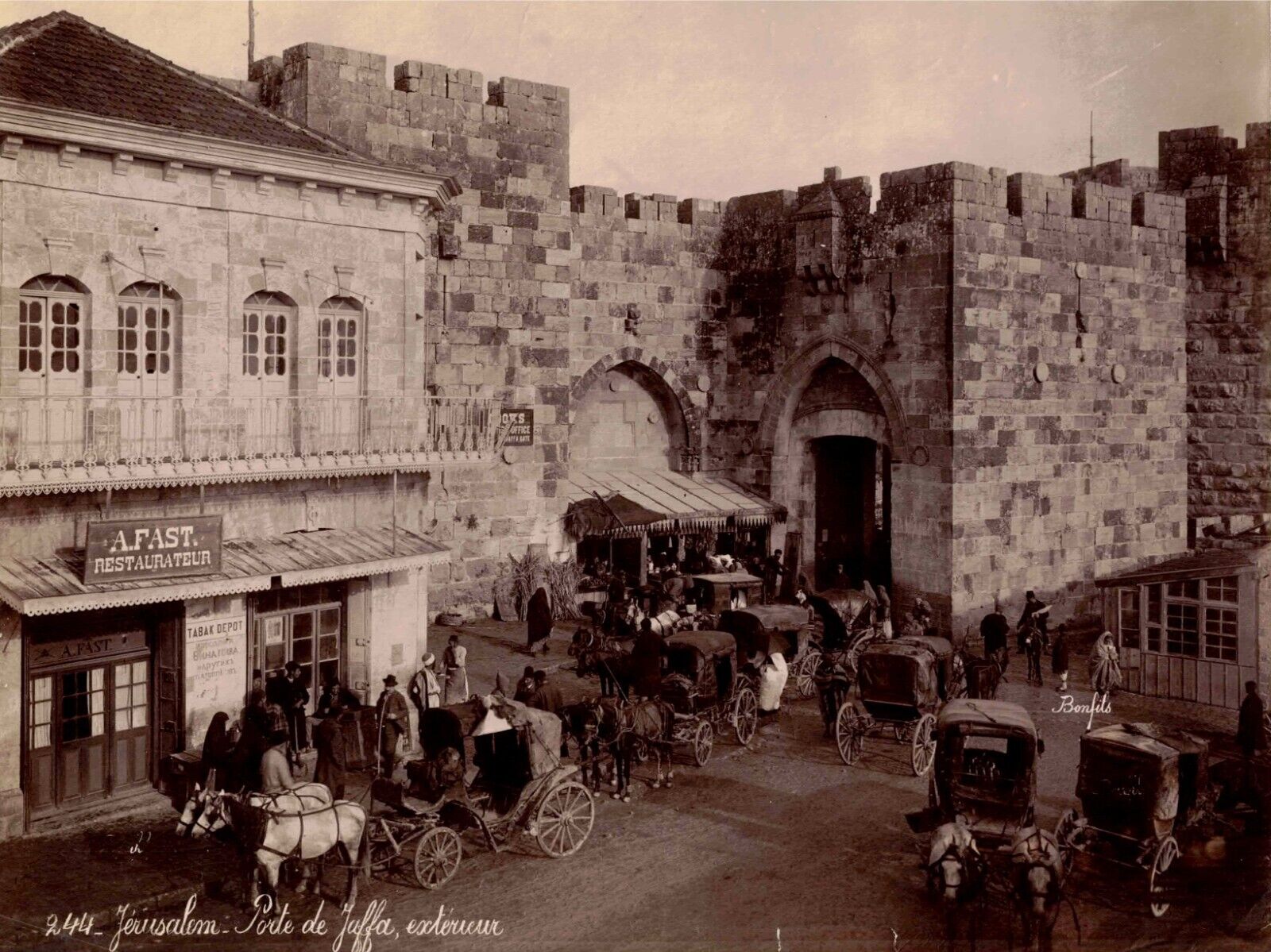 ANTIQUE ORIGINAL Jerusalem albumen photo by Bonfils