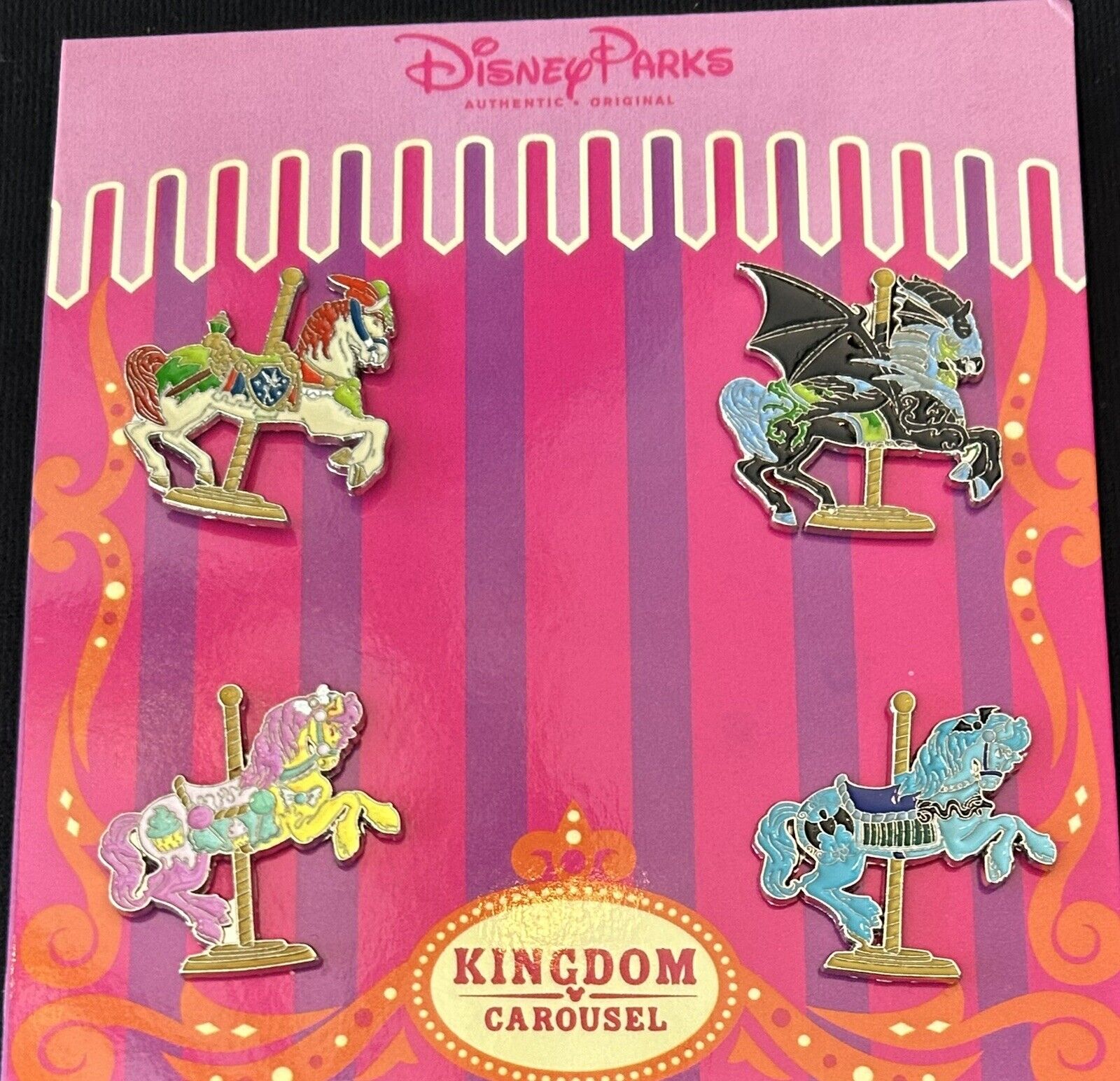 2017 Disney  Trading Kingdom Carousel 4 Pin Booster Pack