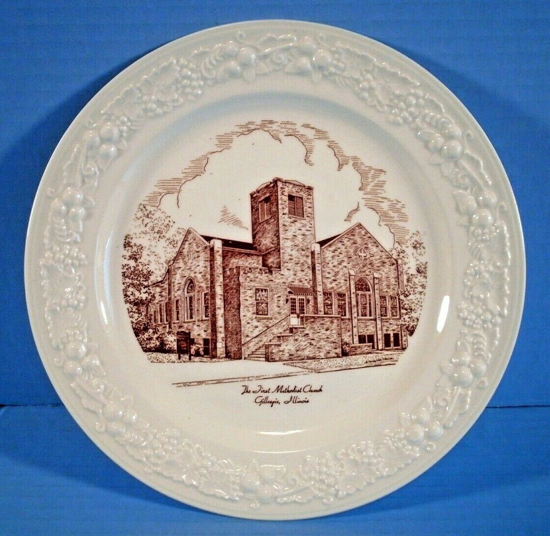 Gillespie Illinois First Methodist Church Collector Plate Homer Laughlin China