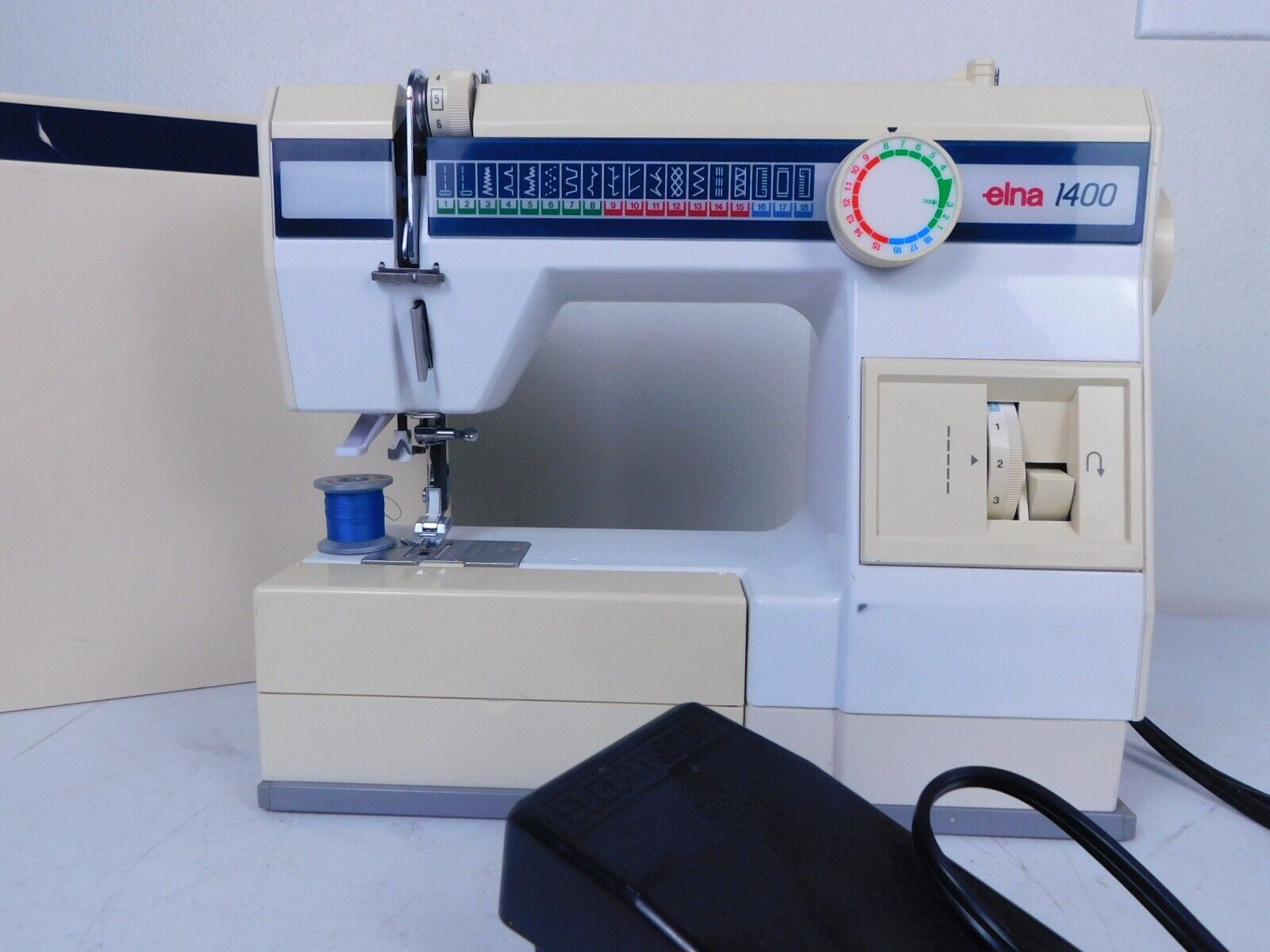c1970 Vintage Elna 1400 Zig Zag Sewing Machine Portable Working Complete - Video