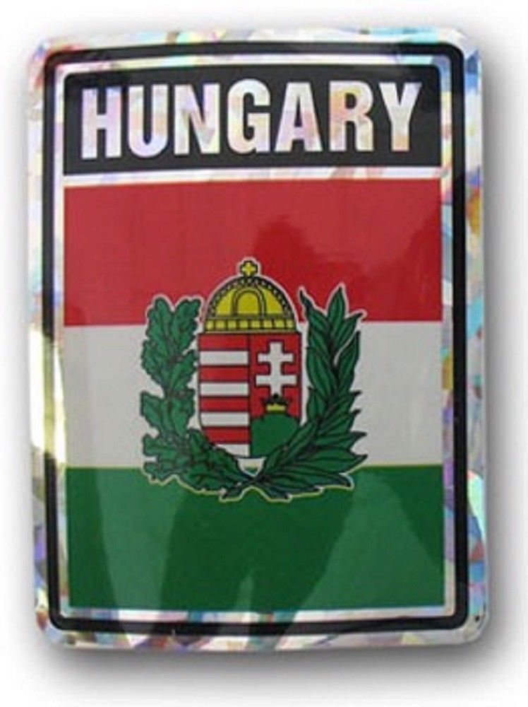 Hungary Country Reflective Decal Bumper Sticker 3.875\