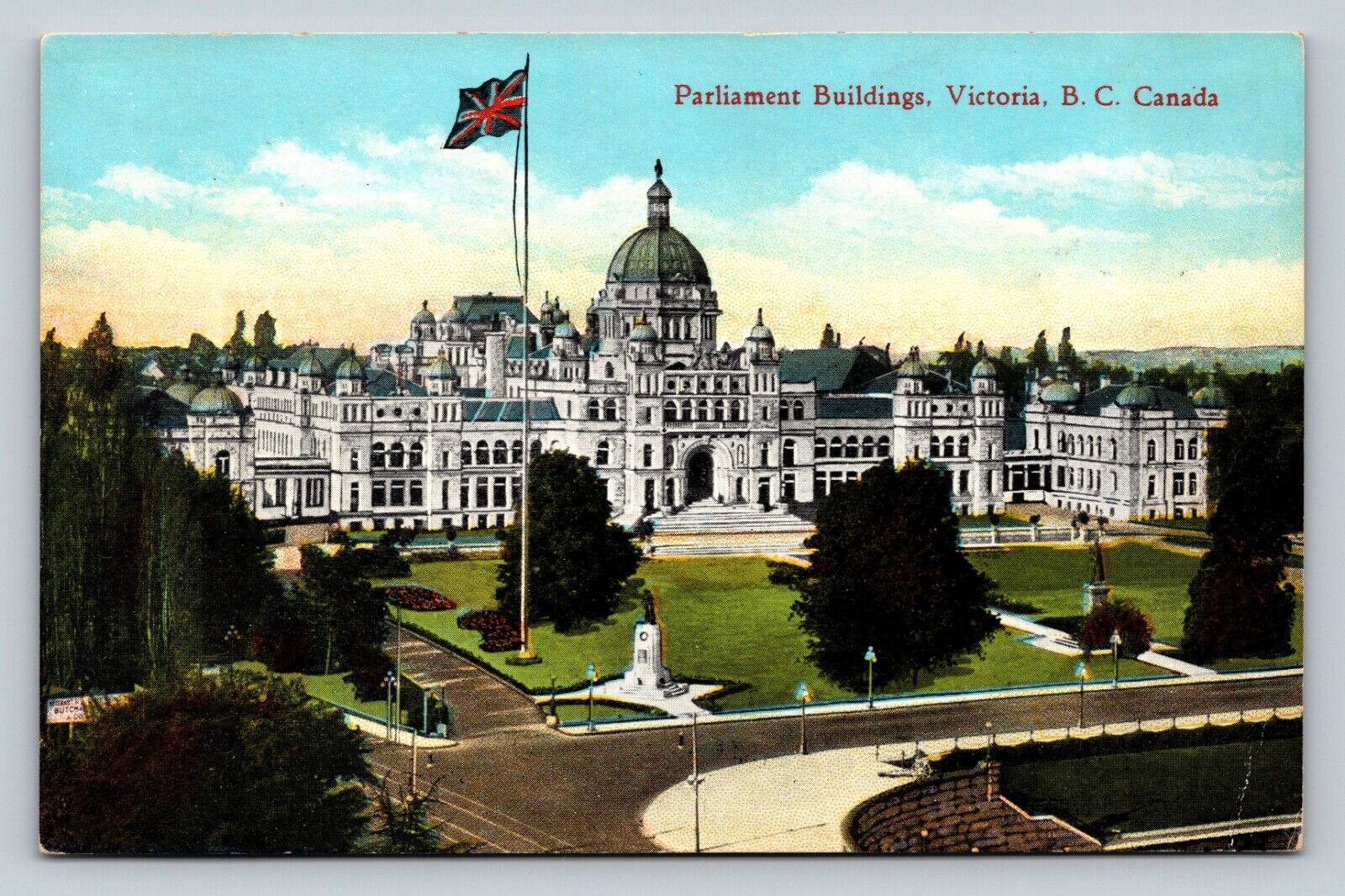 Parliament Buildings Victoria B.C. Canada Landscape View VINTAGE Postcard