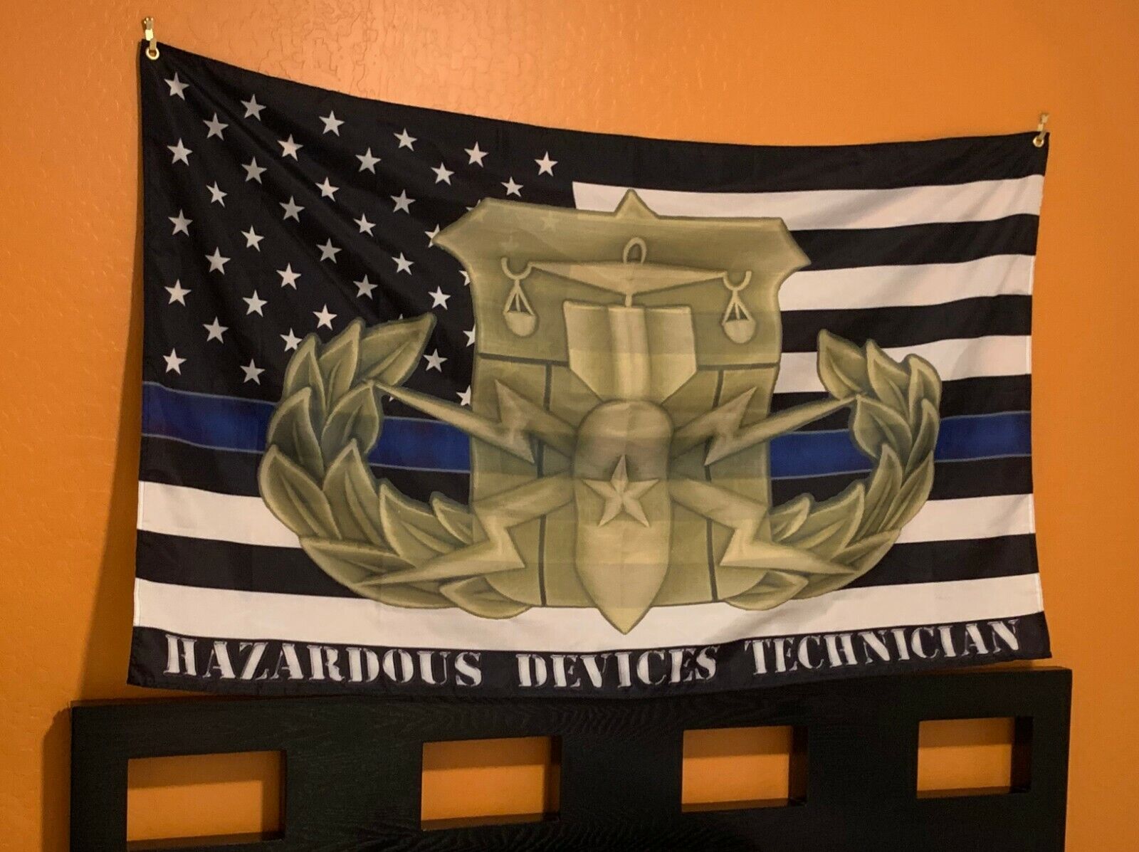 Bomb Squad HDT 3 X 5 Thin Blue Line flag