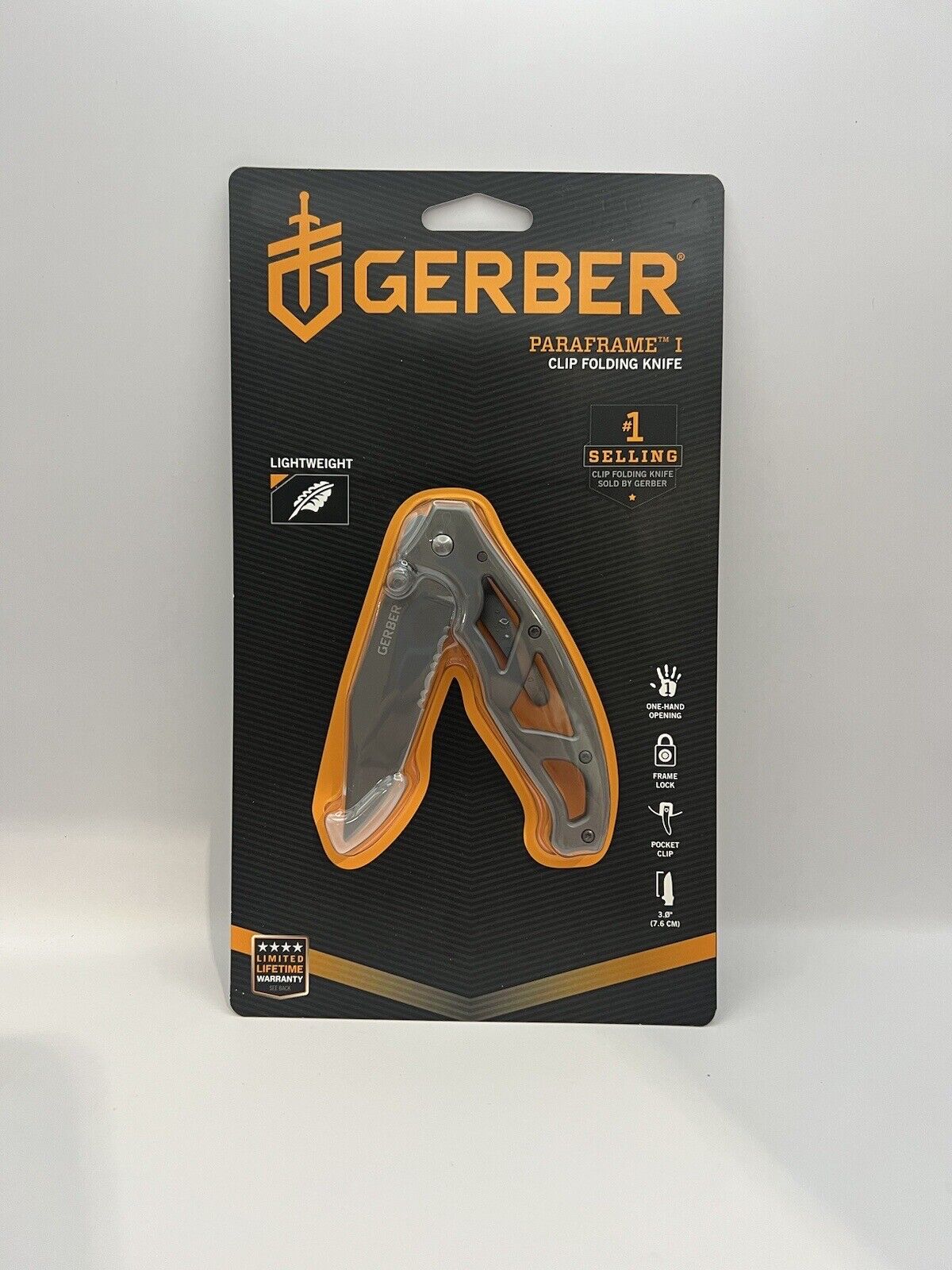 Gerber Paraframe I Pocket  Clip Folding Knife Serrated Titanium Nitride 22-48445