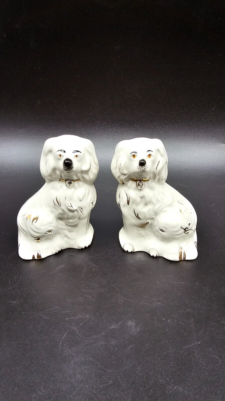 Vintage Pair Mantlepiece King Charles Spaniels Staffordshire Wally Dogs Beswick