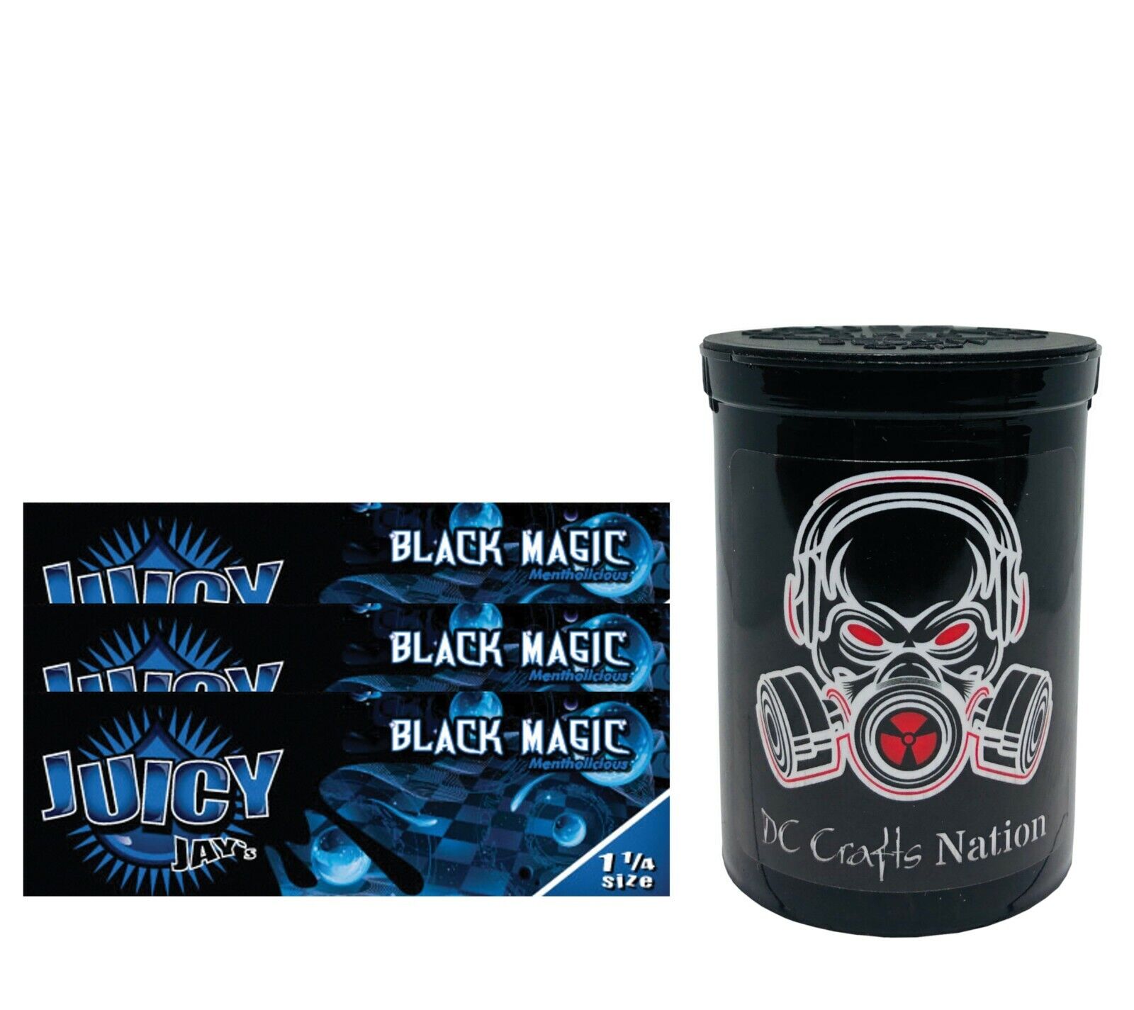 Juicy Jay\'s Black Magic Papers 1.25 3 Packs & Child Resistant Fresh Kettle