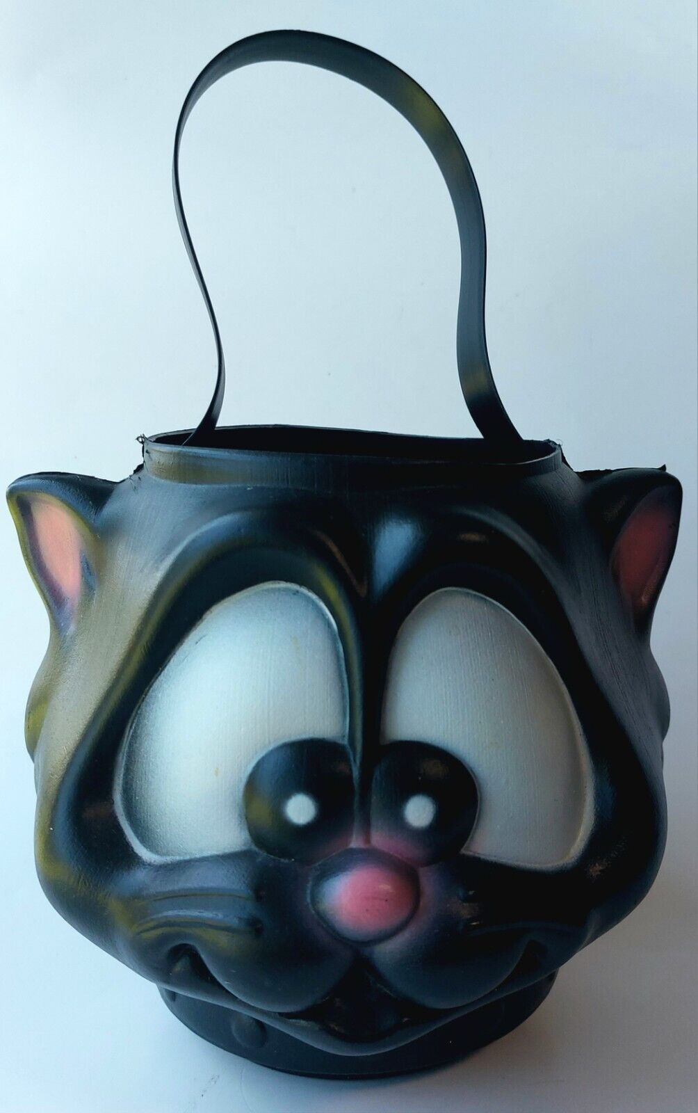 Vintage Empire Black Cat Trick Or Treat Pail Bucket Blow Mold Halloween