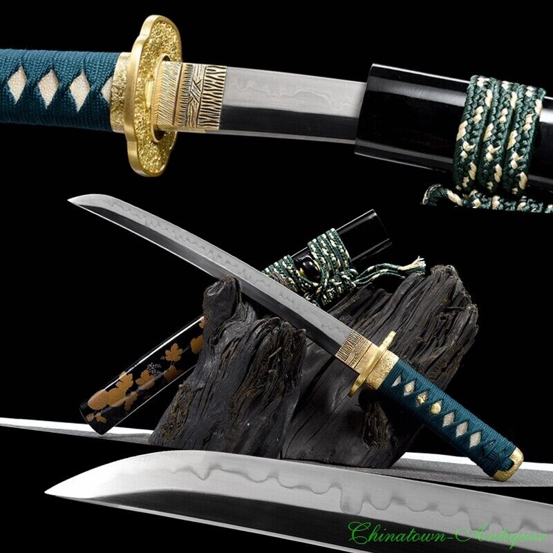 Clay Tempered T10 Steel Sharp Japanese Samurai Sword Katana Tanto Full Tang#1146