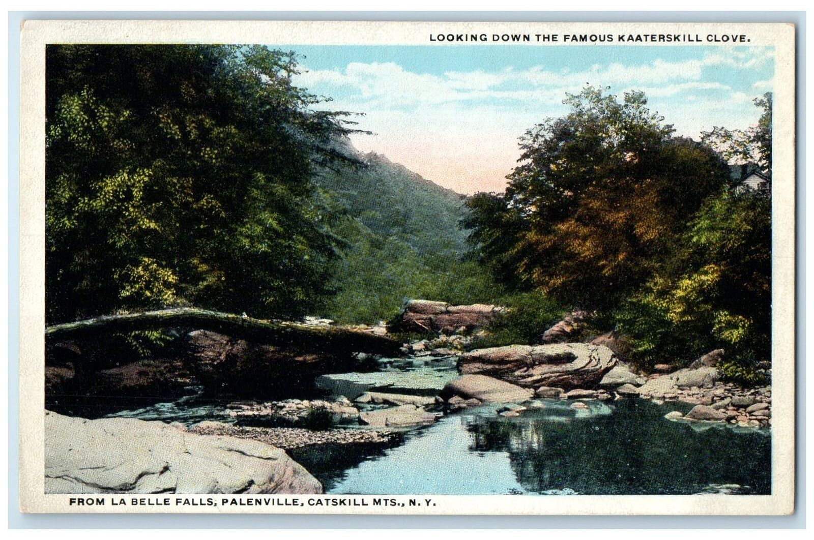 c1920\'s Famous Kaaterskill Clove From La Belle Falls Catskill New York Postcard