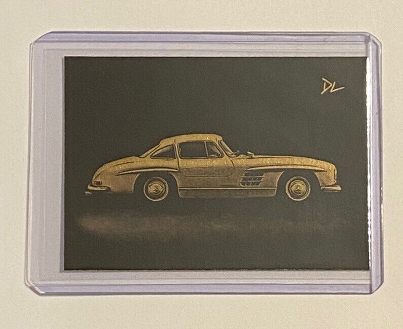 1954 Mercedes-Benz 300 SL Gullwing Gold Plated Artist Signed Card 1/1