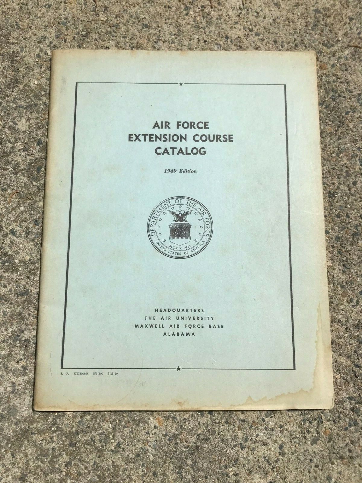 Vintage Antique 1949 US AIR FORCE Extension Course Catalog - P096