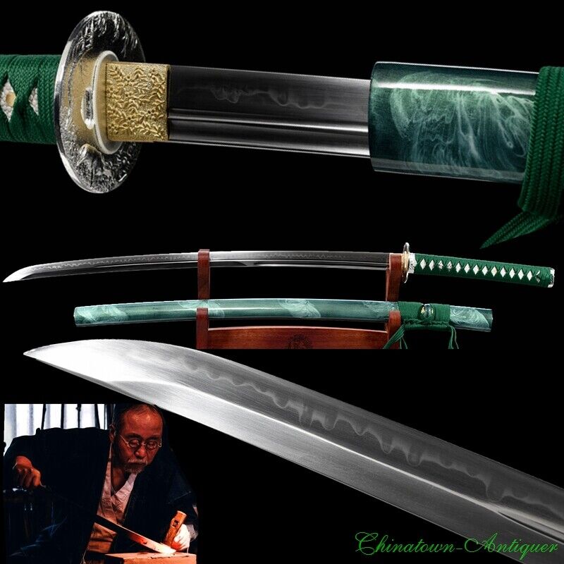 Unokubitsukuri 1095 Steel Japanese sword Samurai Katana Clay Tempered Sharp#1184