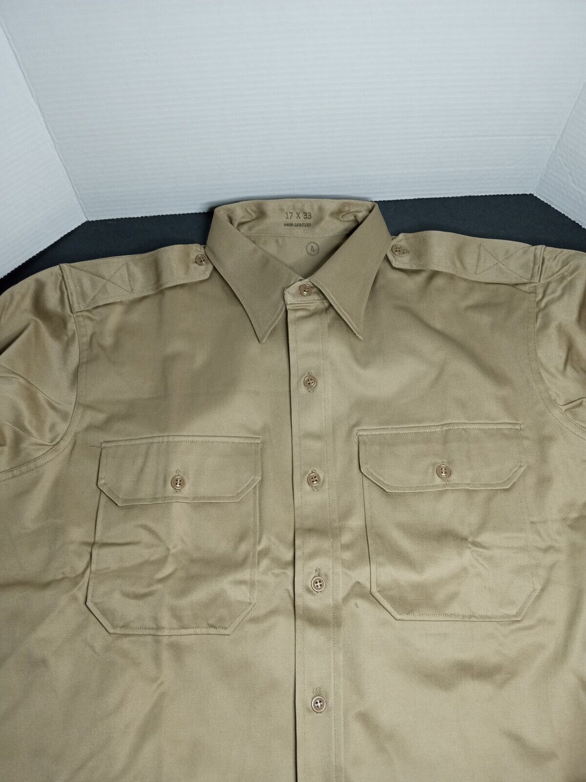 Vietnam era U.S. Army  Khaki Shirt - Size 17 X 33 Brand New Condition Govt Issue