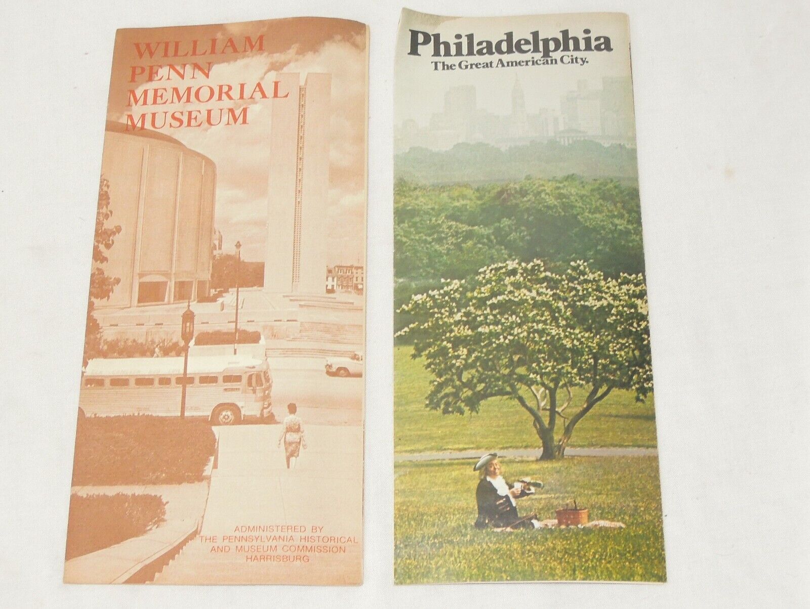 Vintage William Penn Memorial Museum and Philadelphia tourist brochures