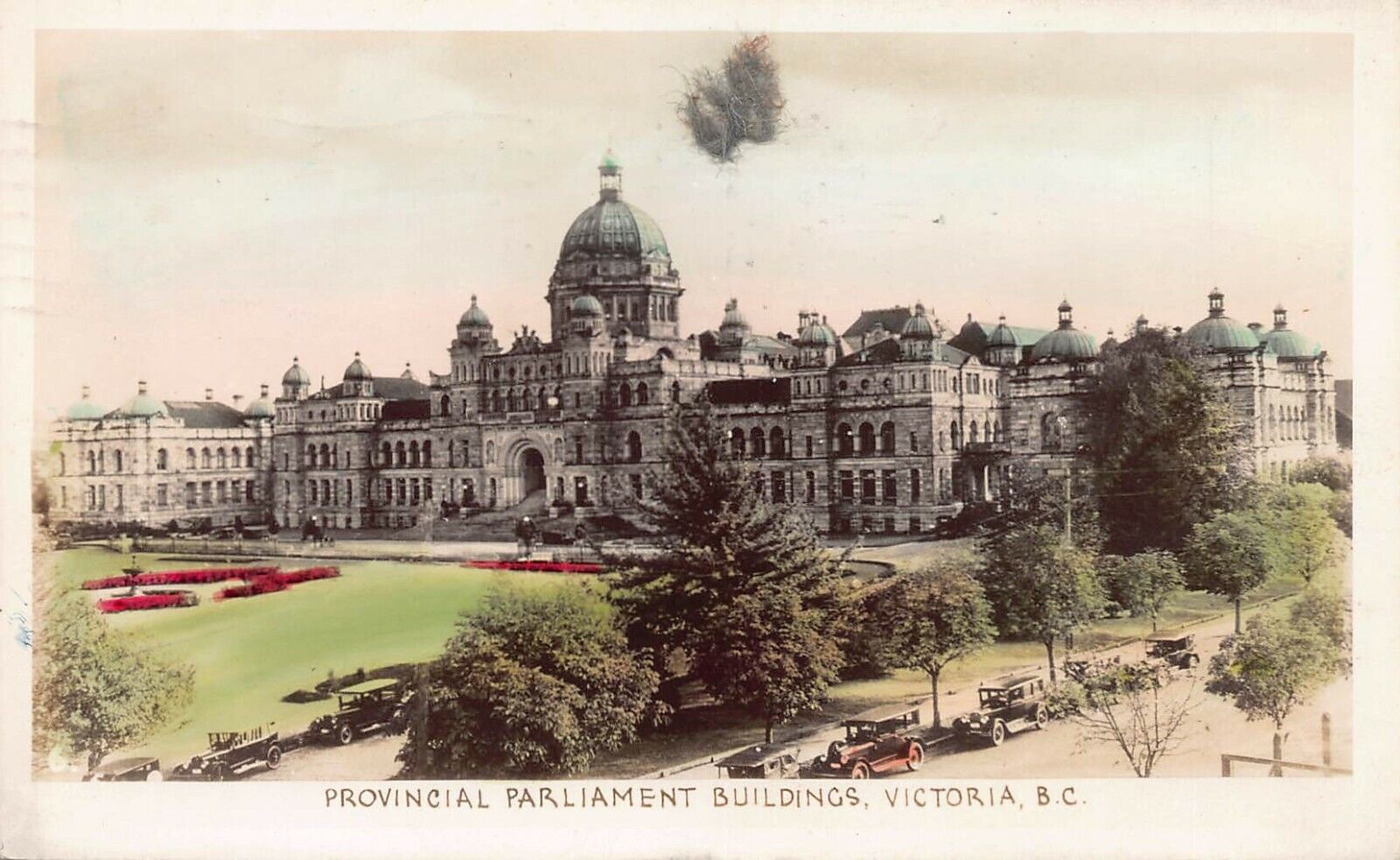 Parliament Buildings, Victoria, B.C., Canada, Hand Colored Real Photo Postcard