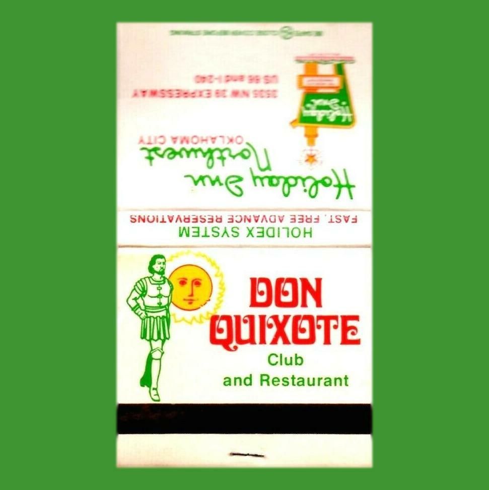 Don Quixote Club & Restaurant Holiday Inn N.West Oklahoma City Vintage Matchbook