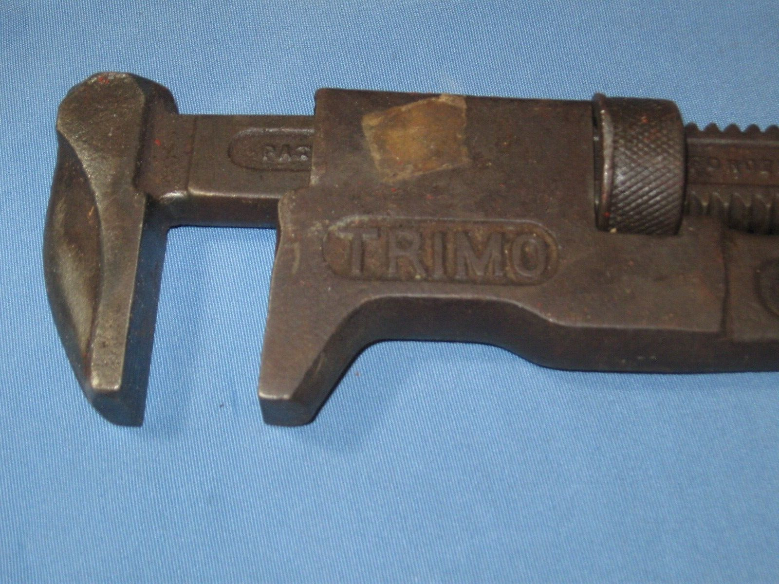 Vintage  15 inch Trimo Pipe Spud Monkey Wrench - USA Made Trimont Roxburry Mass.