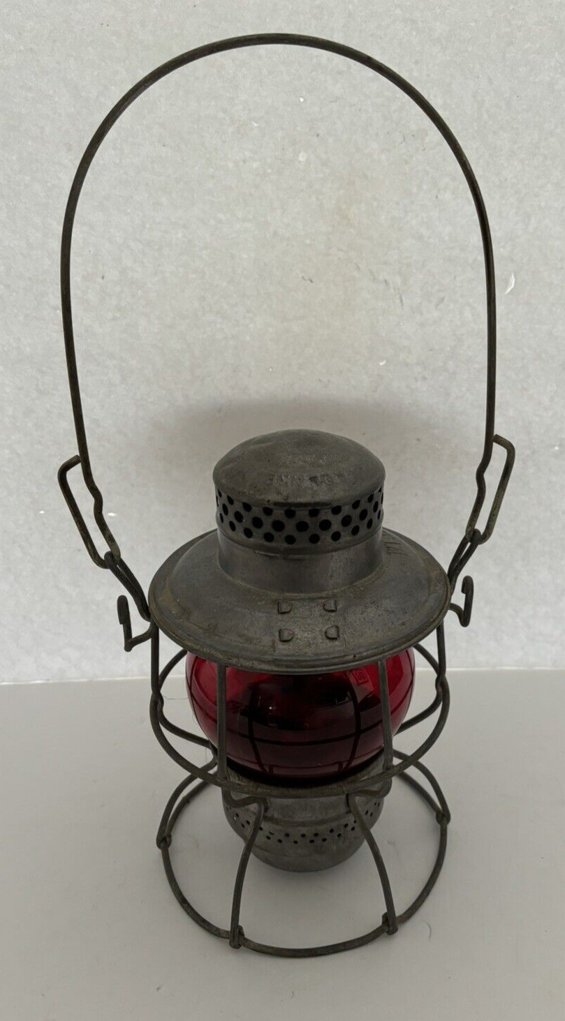 Vintage Adlake Kero Red Globe Railroad Lamp/Train Lantern - W.T. Co.