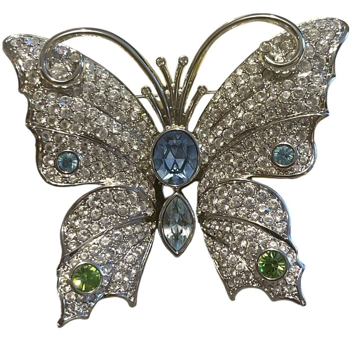 Swarovski Swan Signed Pave Crystal Butterfly Pin Brooch, Bold Shine Butterfly