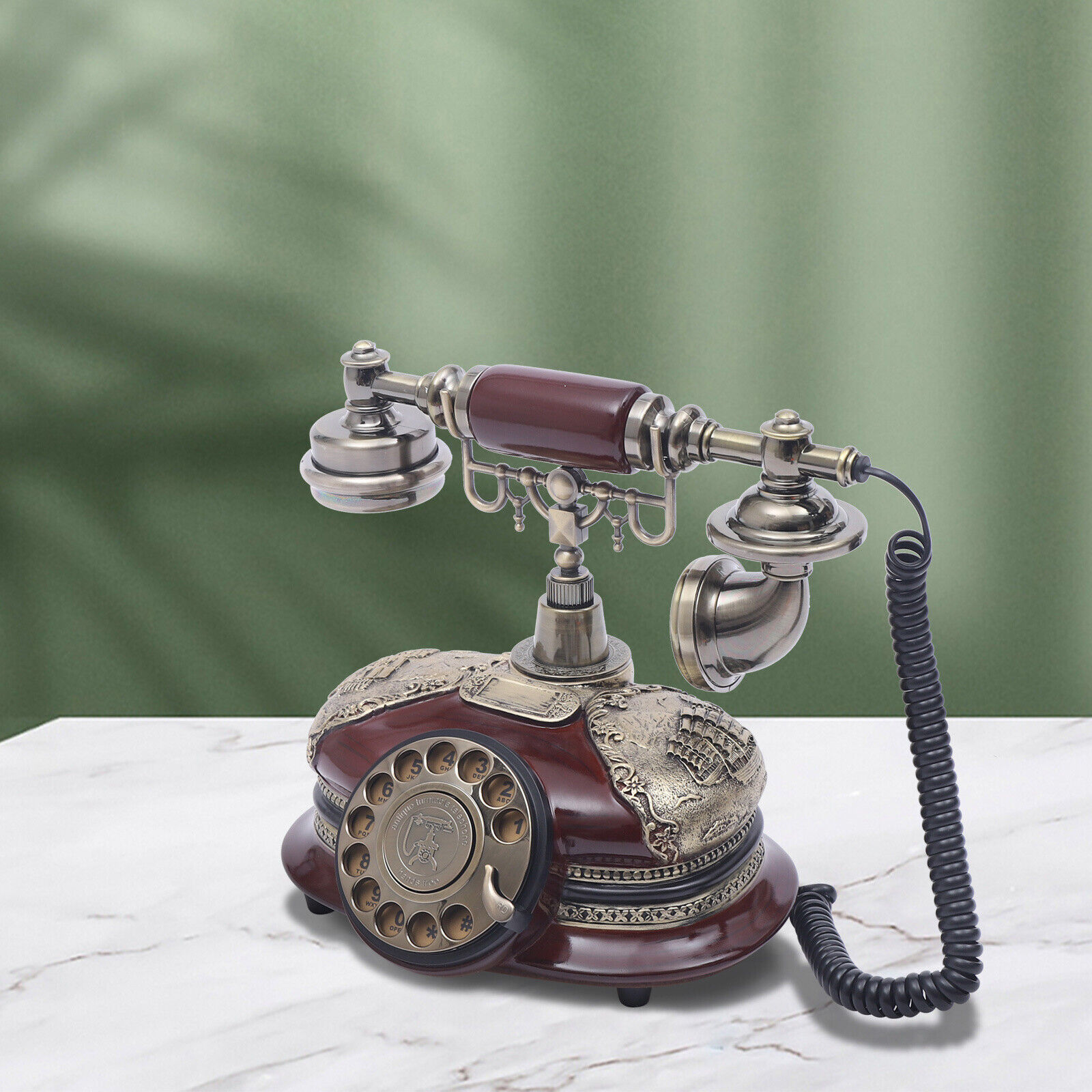 Vintage Telephone Rotary Victorian 1960s Style Desk Decorative Dial Phone Decor