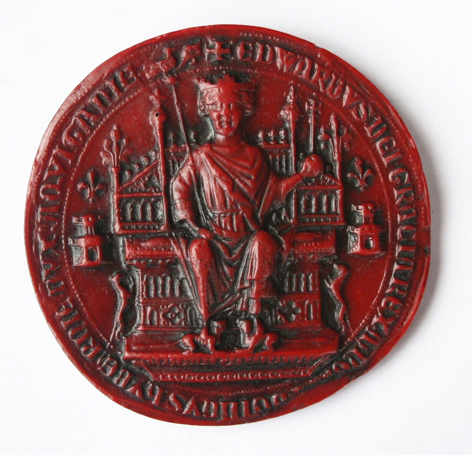 Great royal wax Seal Edward III obverse Red Medieval Reproduction Collectable