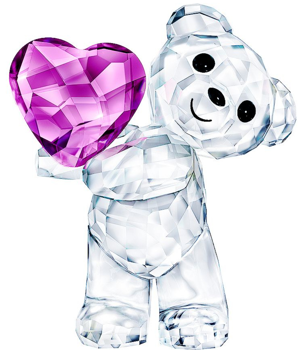 Swarovski Kris Bear Take My Heart Purple Crystal #5427995 New in Box Authentic