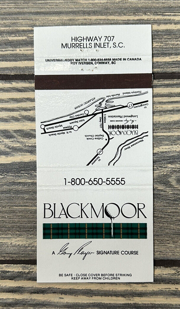 Vintage Blackmoor Murrells Inlet SC Matchbook Cover Advertisement A