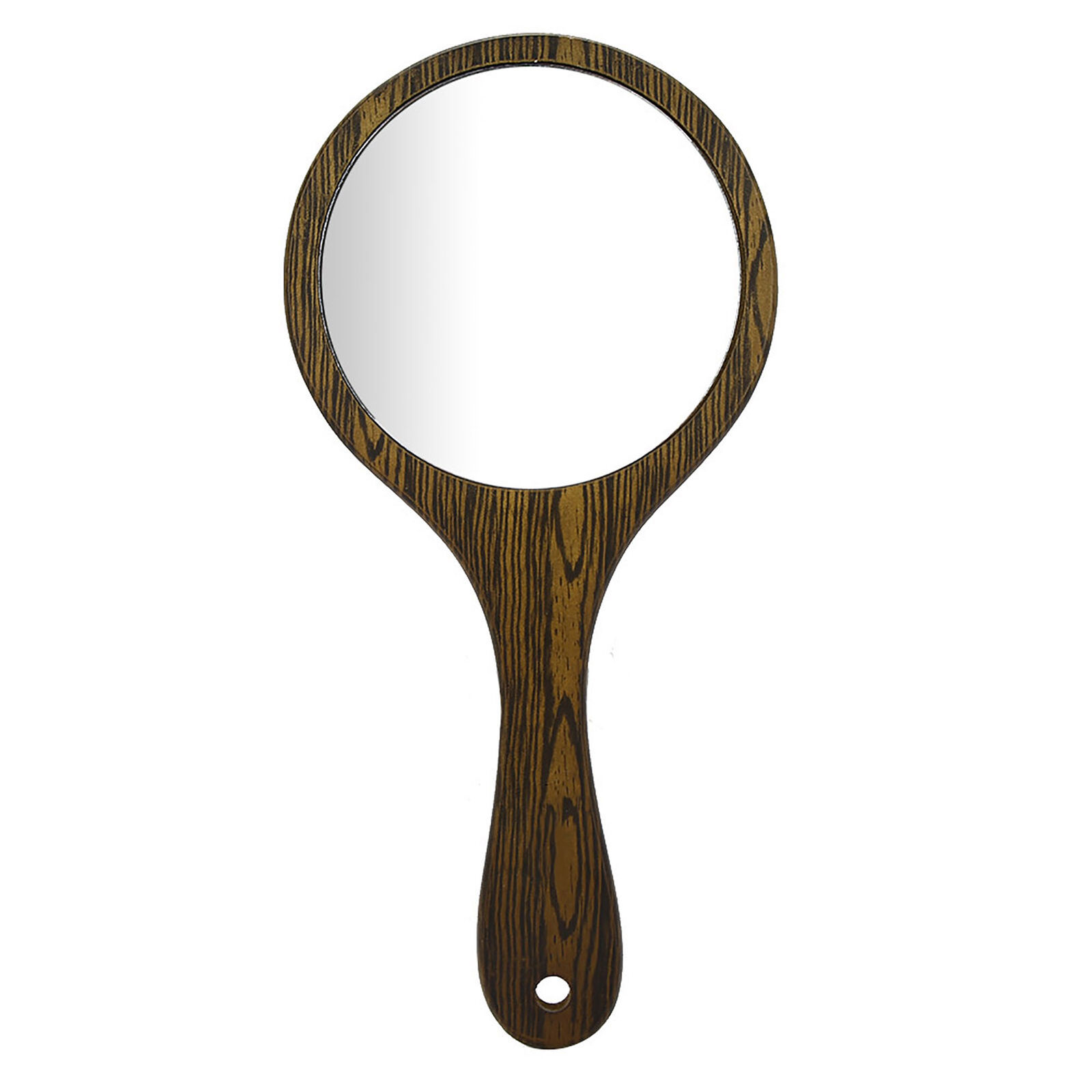 (Green)Vintage Hand Mirror Professional Paddle Mirror With Wood Handle Non Slip