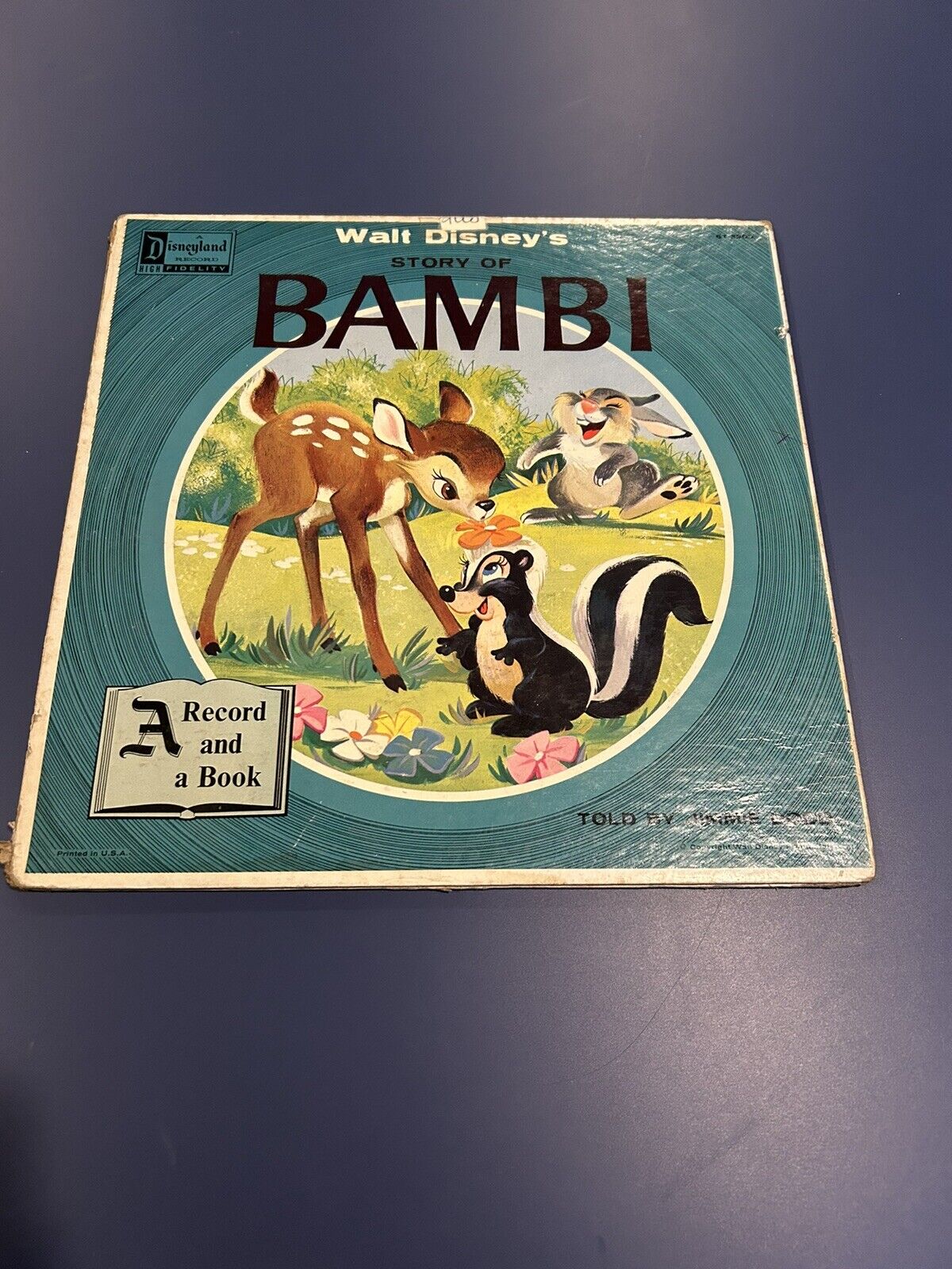 Walt Disney's Bambi LP Vinyl 1962  Disneyland Records ST 3903 Vinyl And Book