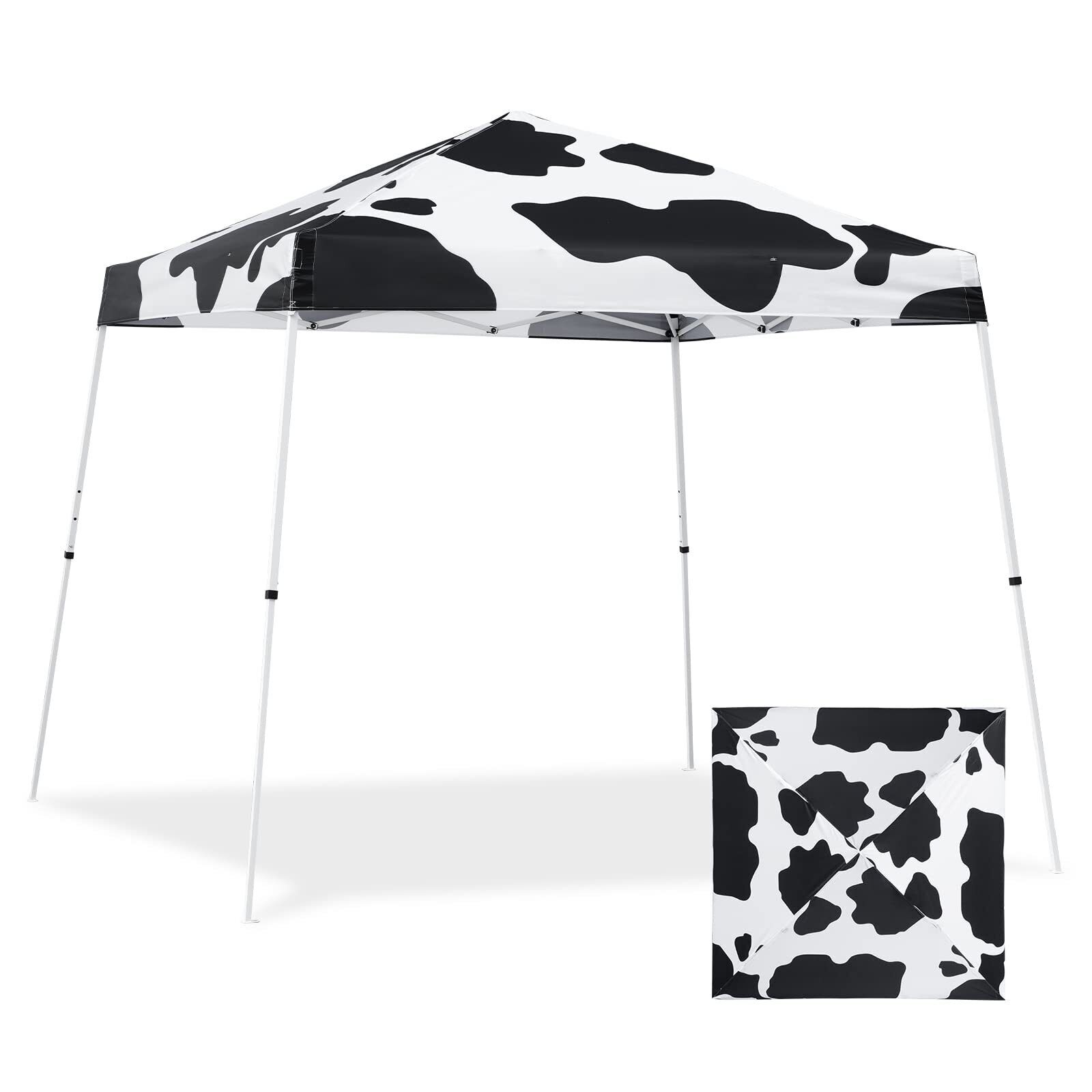 10x10 Slant Leg Pop-up Canopy Tent Easy One Person Setup Instant Outdoor Beac...