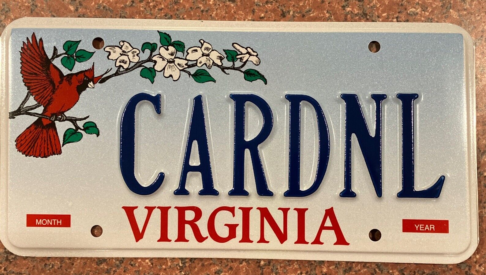Exp Virginia Personalized Vanity License Plate Va DMV Tag CARDNL Red Stare Bird