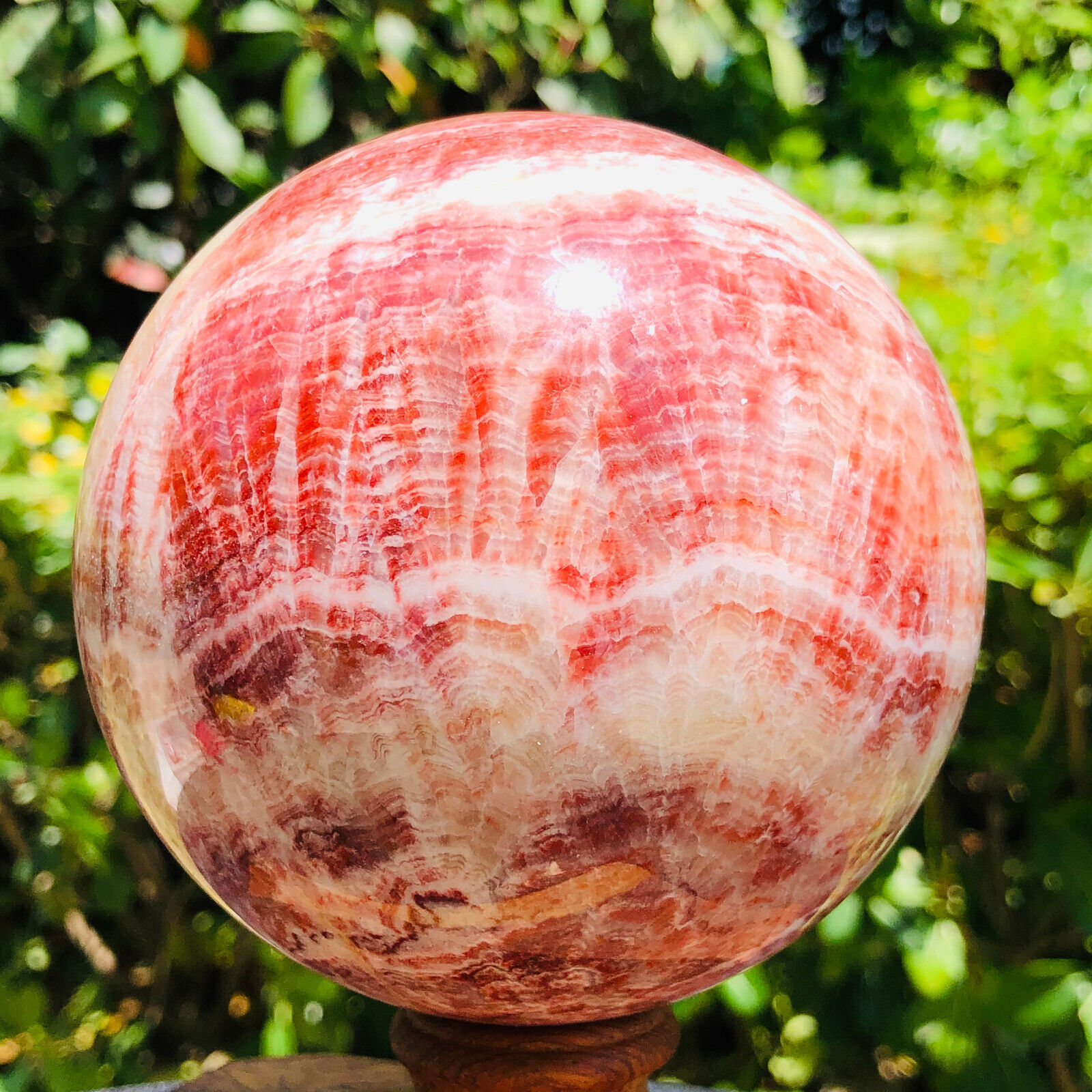 1590g Natural Rhodochrosite Quartz Ball Crystal Sphere Mineral Specimen Healing