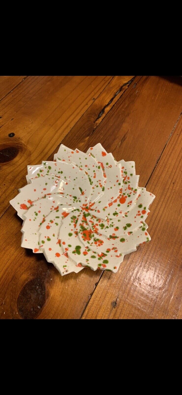 Mid Century Speckled Glass Dish