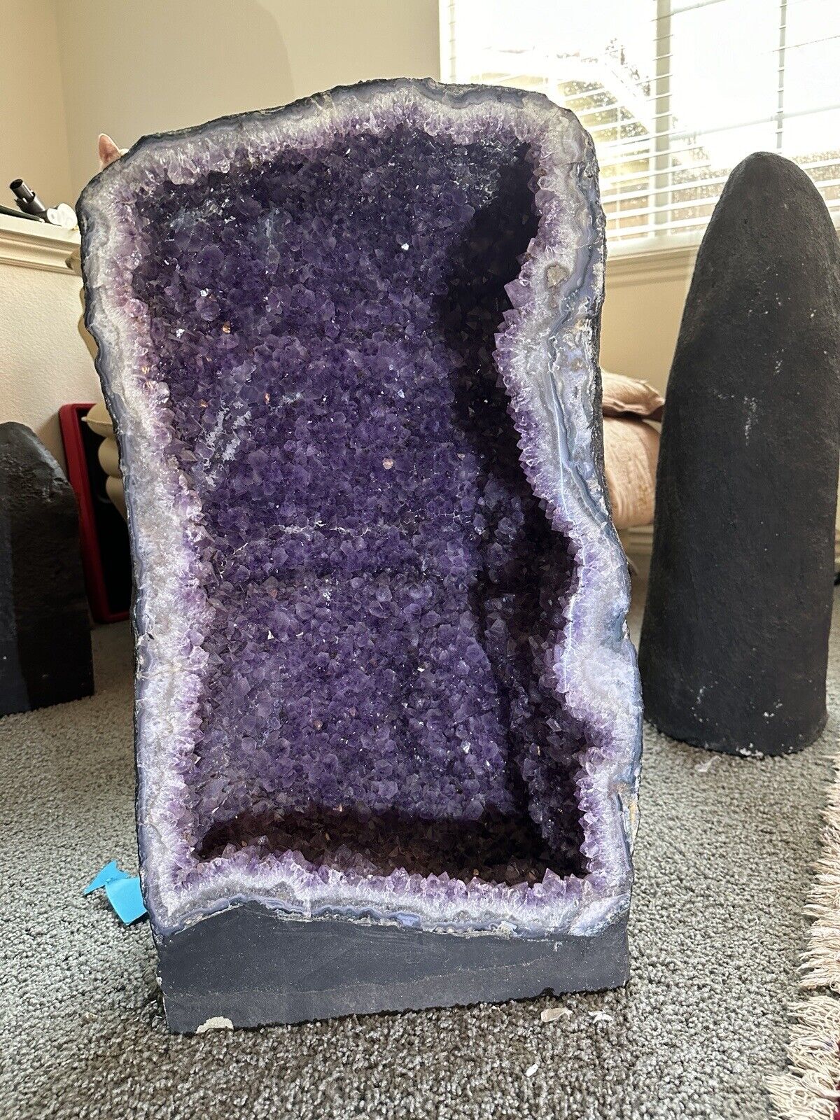 Huge Amethyst Geode Crystal Cathedral Deep Purple From Brazil 100% Natural