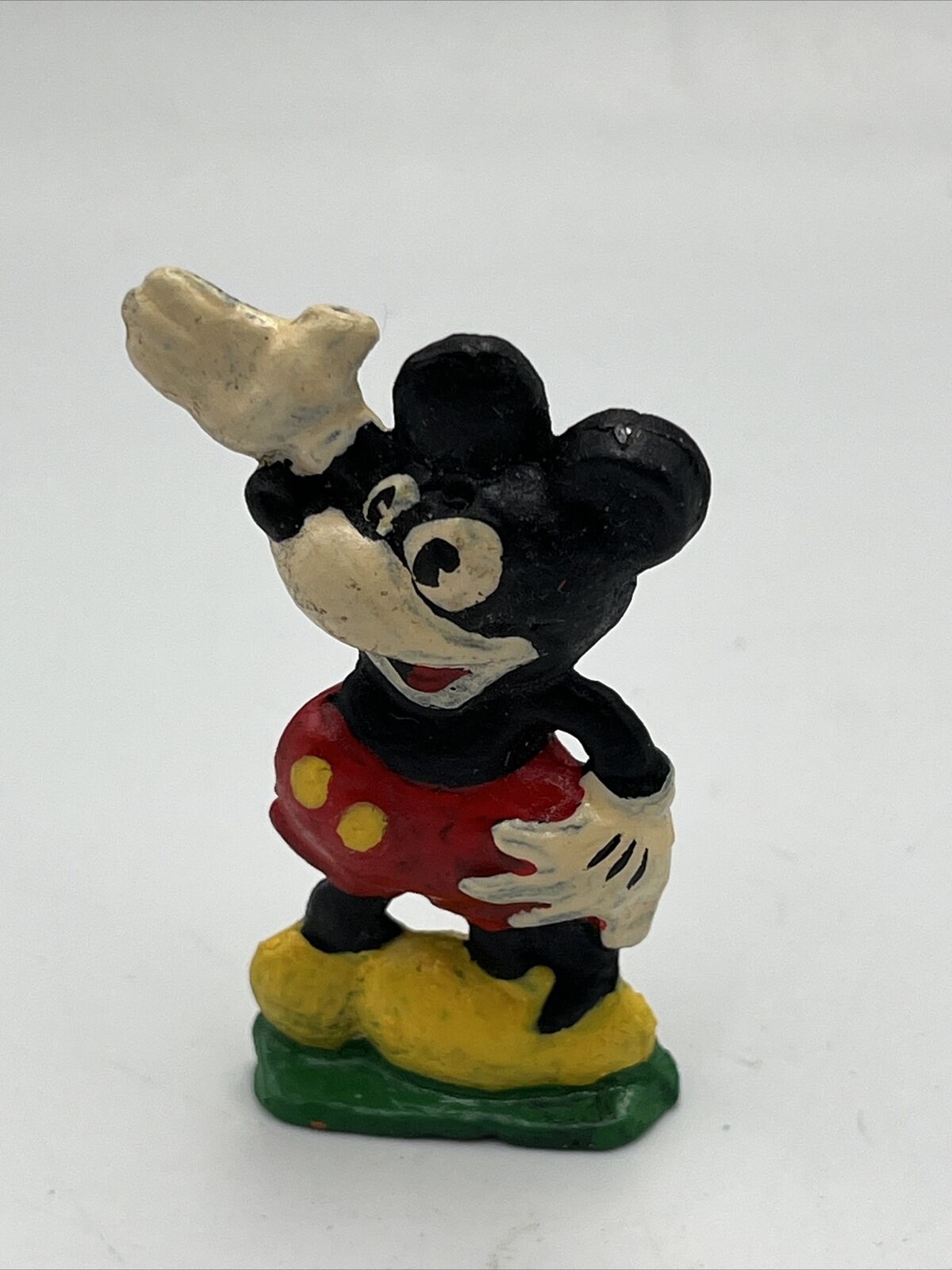 Vintage Mickey Mouse Miniature Cold Painted Lead Figurine 2”