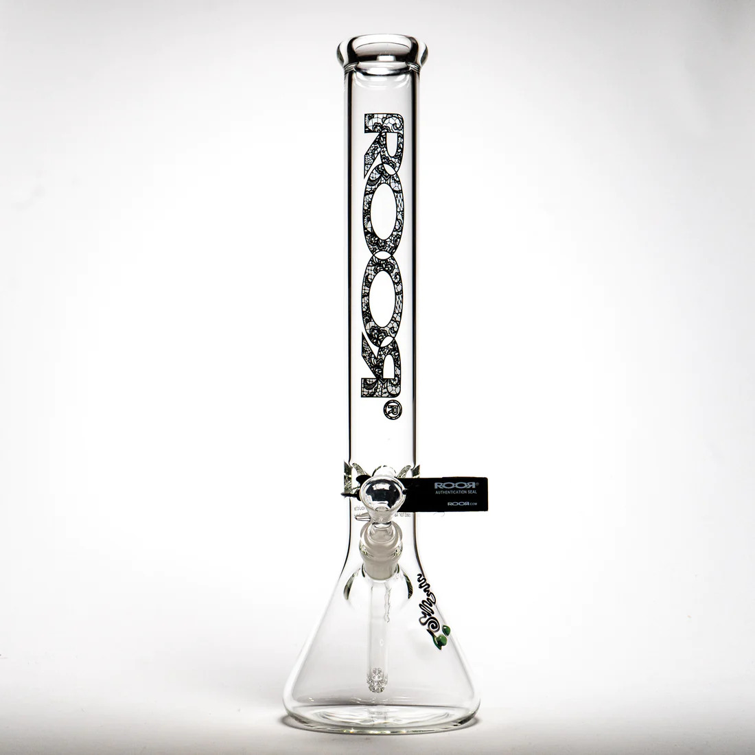 ROOR GLASS  14” Lace Beaker Thick 5mm Hvy Heady Hookah Bong Water Pipe