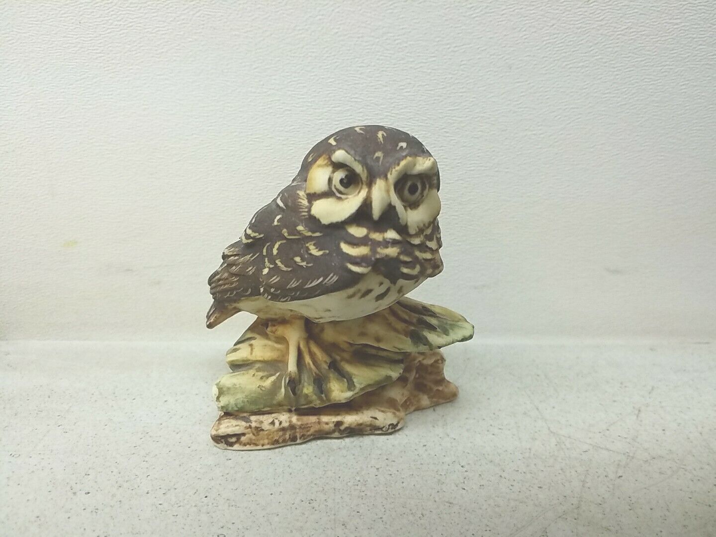 Capodimonte Hand Painted Porcelain Owl Figurine Vintage Italian Collectible 