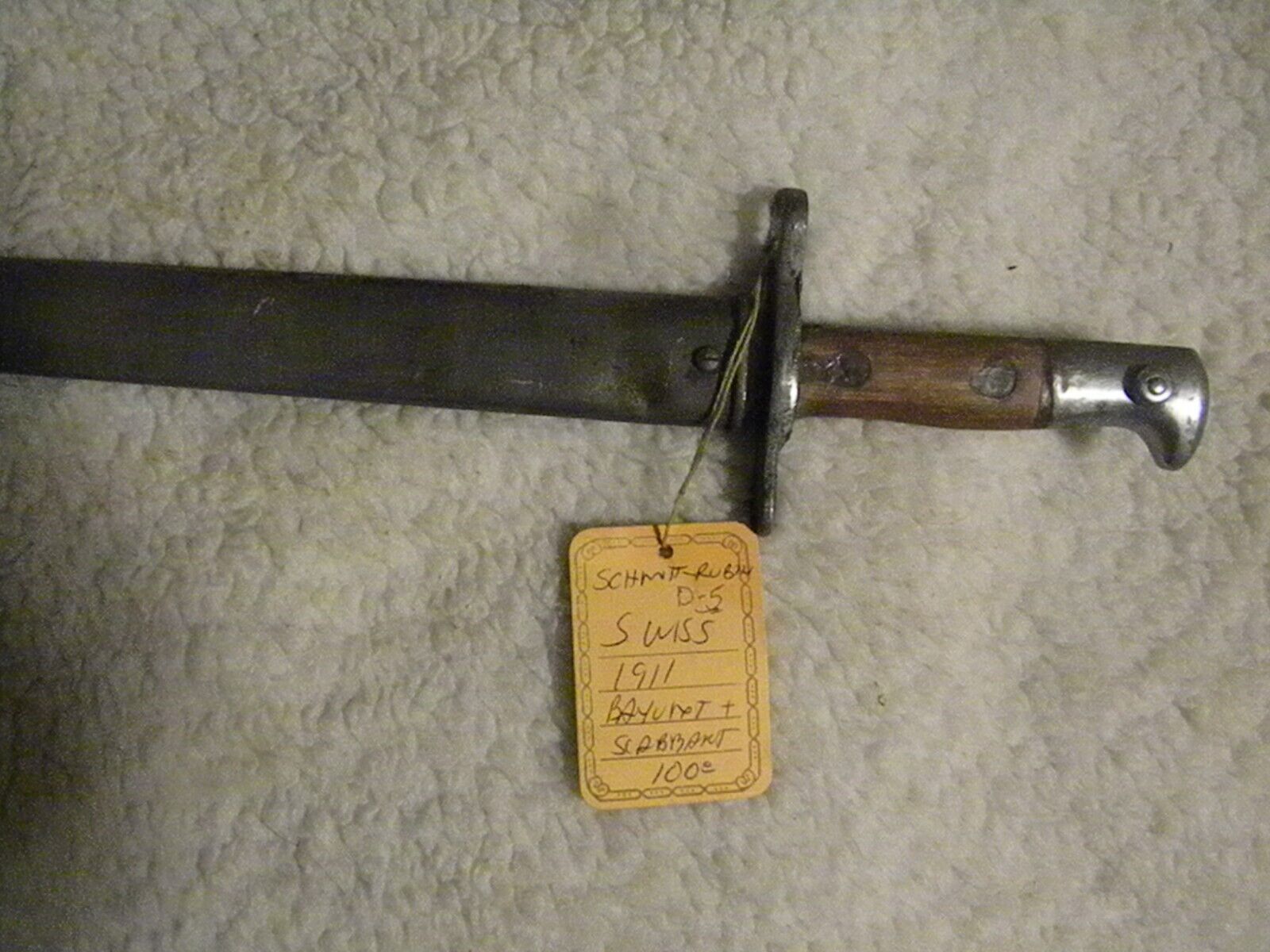 WW1  Swiss army bayonet, Sig Mfg, Rare  Model, Nice Condition. SCHMITT RUBIN
