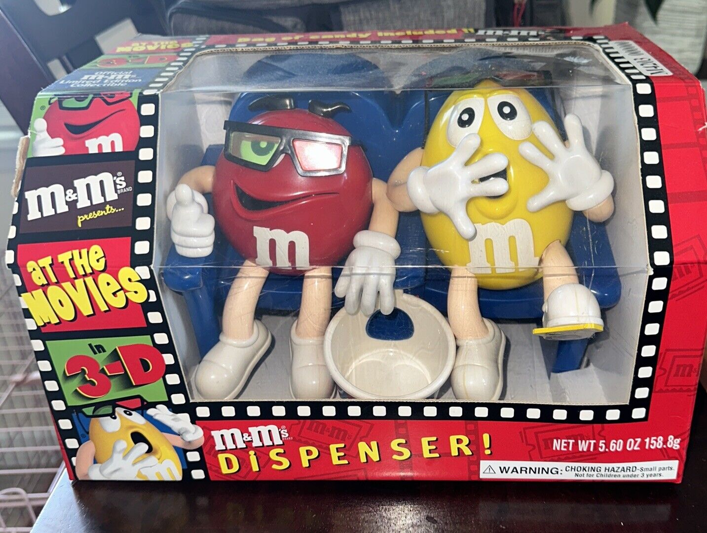 M&M\'s At The Movies in 3D Candy Dispenser Limited Edition Collectible No Candy